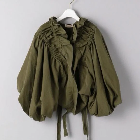 Dries Van Noten
Puff Sleeve Green “Voly' tie front jacket medium - Picture 1 of 15
